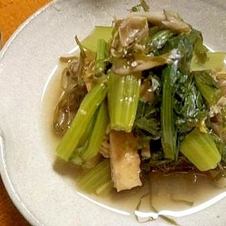 小松菜の　ほっこり煮物　すき昆布入り